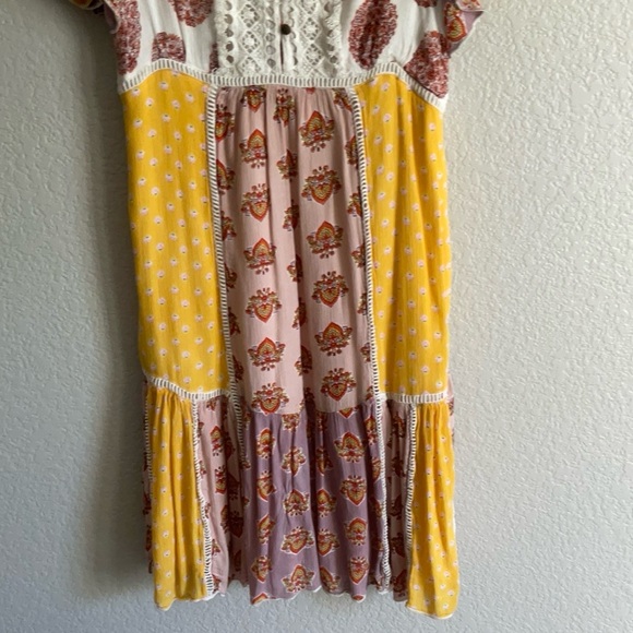 Anthropologie Yellow and Pink Ruffled Sundress - Picture 7 of 9